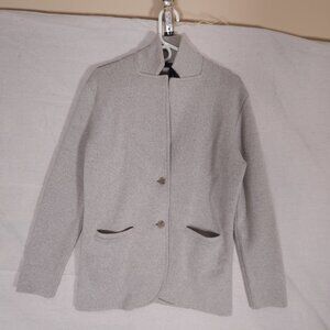 J.Crew Womens 100% Merino Wool Blazer Jacket M Gray Minimalist Career Office